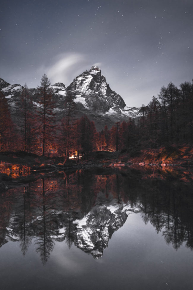 Monte Cervino at night